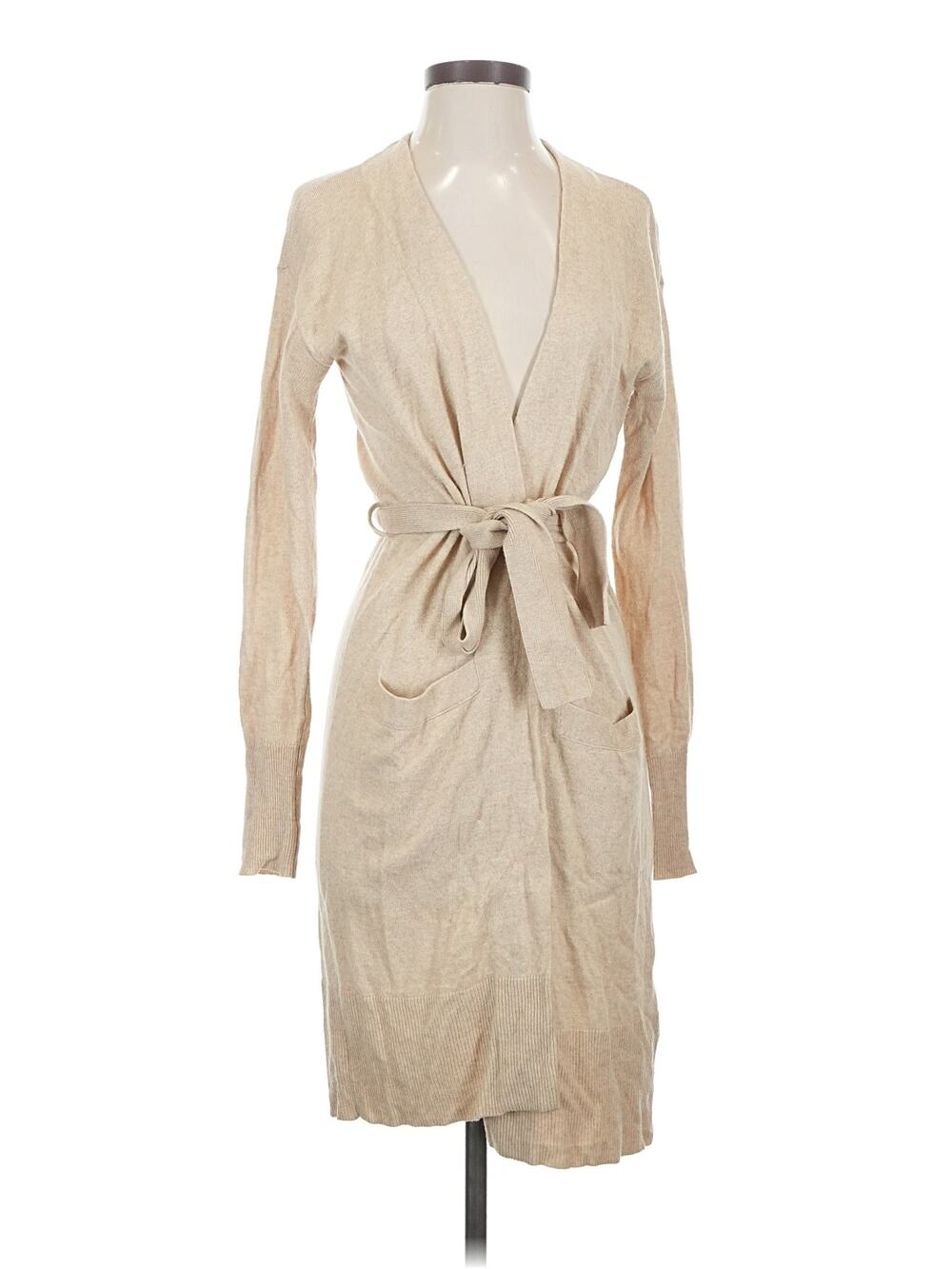 Veronica Beard XS Cardigan Knit Sweater Jacket Cream Quiet Luxury Wool Designer